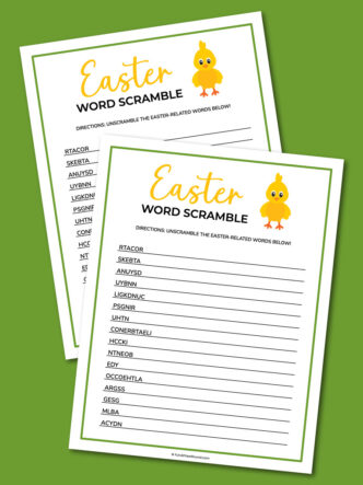 printable Easter word scramble